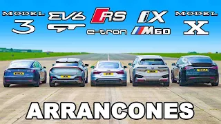 BMW iX M60 vs EV6 GT vs RS e-tron vs Model 3 vs Model X: ARRANCONES