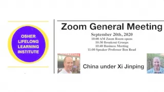 China under Xi Jinping, Prof. Ben Read, 9-20-20