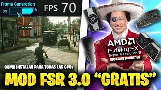 RDR2 MOD FSR 3 COMO INSTALAR FRAME GENERATION "GRATIS" para TODAS LAS TARJETAS GRAFICAS