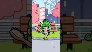 Green hair girl but no money 🥺💓 | Toca life sad story #shorts