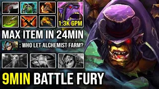 This HAPPEN When Alchemist Get 9Min Battle Fury | Jungle God 1v5 Unkillable 24Min Max Items DotA 2
