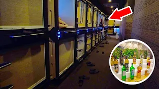 Both alcohol and rice are free! I stayed at a luxury capsule hotel for 24 hours!