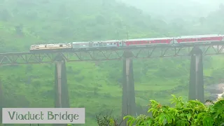 CR Rajdhani in HEAVY RAIN 🌧 | Glimpse of MONSOON | Thull ghat viaduct bridge