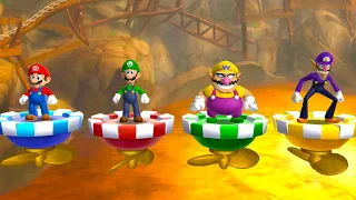 Mario Party 9 Party Mode – Magma Mine (4 Player) | Mario vs Wario vs Waluigi vs Luigi