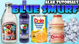 BLUE SMURF GIN MIX! Blue Curacao + Yakult Pineapple Orange Juice Pinoy Cocktail | Alak Tutorials 348