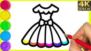 How to draw a girl Frock Drawing || girls Dress drawing easy step by step drawing for beginners.