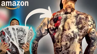 Testing & Reviewing Amazon Temporary Tattoos | Giving myself a bodysuit