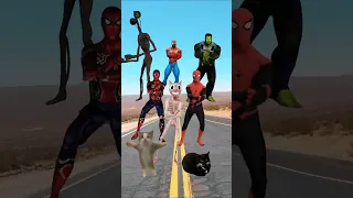 Siren Head ft. Team Spider-Man & Hulk Smash In Coffin Dance Mode On The Way P37 #shorts