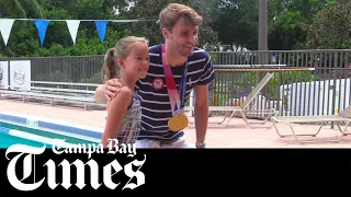 Olympic gold medalist Bobby Finke reunites with friends and family in Clearwater