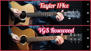 Taylor 114ce Acoustic Guitar versus VGS Hora Romania