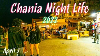 Chania Crete, AN AMAZING NIGHT, walking tour 4K UHD, Crete Greece 2022