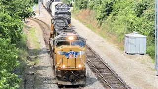 5 Locomotives Pull Huge Freight Train, Atlanta Georgia Train, Union Pacific Engines, CSX, Norfolk So