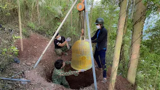 We have found a huge treasure that is a precious antique gold bell