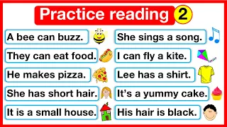 Practice reading sentences 2 🤔 | Reading lesson | Kids & beginners | Learn with examples