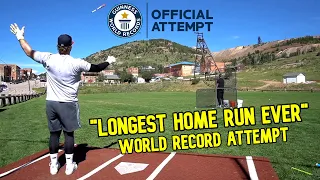 GUINNESS WORLD RECORDS™ attempt for the LONGEST HOME RUN EVER | backed by @justbats