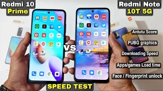 Redmi 10 Prime vs Redmi Note 10T 5g SPEED TEST