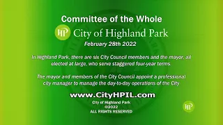 Virtual City Council Meeting 2/28/2022 at 5:30 PM