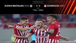 SLOVAN - OLYMPIACOS (2-2)(3-4 PEN) EXTENDED HIGHLIGHTS 11-08-2022