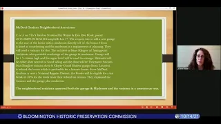 Bloomington Historic Preservation Commission, October 14, 2021, Part 1