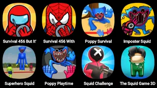 Survival 456 But It's Impostor, Surival 456 With Super Hero, Poppy Survival, Poppy Playtime