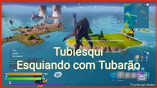 Surfando no Tubarão fortinite, curtindo a 3 temporada.e.fazendo manobras com Tubarão