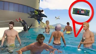 I hid sticky bombs in a pool then invited people to a pool party. | GTA 5 THUG LIFE #278