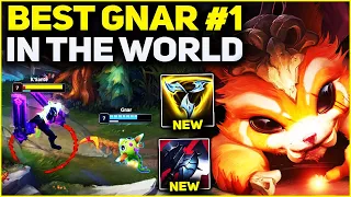 RANK 1 BEST GNAR IN THE WORLD AMAZING GAMEPLAY! | Season 13 League of Legends