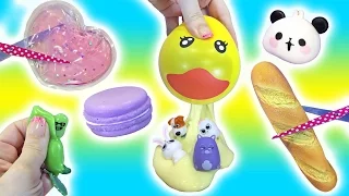 What's Inside Squishy Toys! Pudding Slime? Homemade Stress Ball Ducky