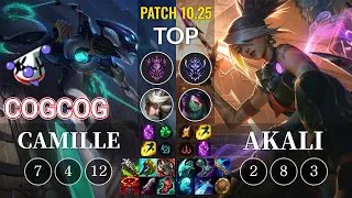 RJ Cogcog Camille vs Akali Top - KR Patch 10.25