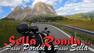 PASSO PORDOI & PASSO SELLA // SELLA RONDA pt. 1 - Dolomites motorcycle 2022 [4K]