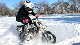 Dirt Bikes Riding In SNOW - Buttery Vlogs Ep124