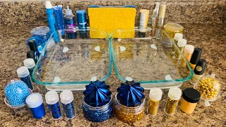 BLUE VS GOLD SLIME''(MIXING GLITTER & MORE TO SLIME)RELAXING VIDEOS