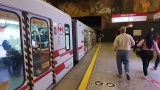 Metro de Santiago: Linea 1 viaje entre Republica - U.De Chile  tren CAF NS 12