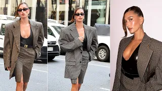 Hailey Bieber Rocks Business Chic in NYC