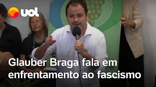 Glauber Braga fala em enfrentamento ao fascismo em discurso a servidores após confusão com MBL