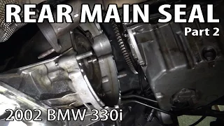 BMW E46 Rear Main Seal Replacement Part 2 - Transmission Reinstall DIY
