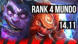 DR. MUNDO vs GRAGAS (TOP) | Rank 4 Mundo, Dominating | NA Grandmaster | 14.11