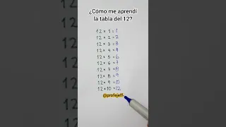 ¿CÓMO ME APRENDÍ LA TABLA DEL 12? 🤔