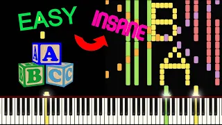 ABC Song Piano VERY EASY to VERY DIFFICULT (INSANE)