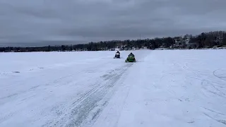 Arctic Cat Thundercat vs Yamaha SRX turbo drag race