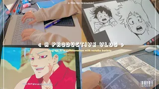 a productive vlog 📝 : unboxing manga, binging anime, & stu(dying) ! [ collab w/ natalia batista ]