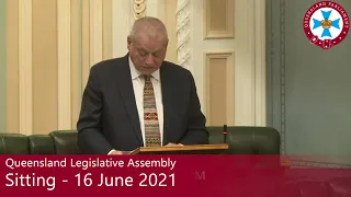 Queensland Legislative Assembly Sitting - 16 June 2021