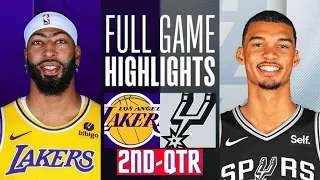 Los Angeles Lakers vs San Antonio Spurs HIGHLIGHTS 2nd-QTR HD | 2024 NBA season | 2/23/2024