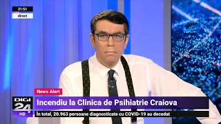 Incendiu la Spitalul de Psihiatrie din Craiova.3 cadre medicale au fracturi după ce au sărit pe geam