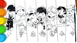 Menggambar dan mewarnai BoBoiBoy Fusion Baru 7 kuasa Elemental | How to draw BoBoiBoy