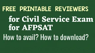 📚How to Avail FREE Printable REVIEWERS for Civil Service Exam, AFPSAT, College entrance test