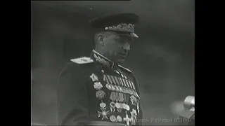 1946 May Day Part I | Soviet Officials Enter, Rokossovsky Speech, Anthem