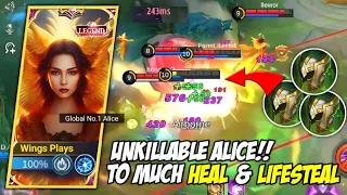 Alice with this item (INSANE HEAL & LIFESTEAL) ~ Unkillable Mage ~ BUILD TOP 1 GLOBAL ALICE ~ MLBB