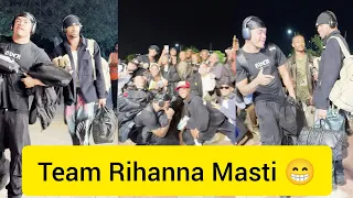 Team Rihanna Masti with paps Leaves After Superb Performance india at Ambani's Wedding Ceremony