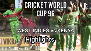 CRICKET WORLD CUP 96 / WEST INDIES vs KENYA / 20th Match / Highlights / DIGITAL CRICKET TV